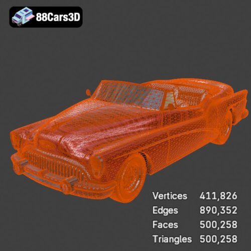 Buick Skylark Convertible 1953 3D Model - Gallery Image 3 Buick Skylark Convertible 1953 3D Model