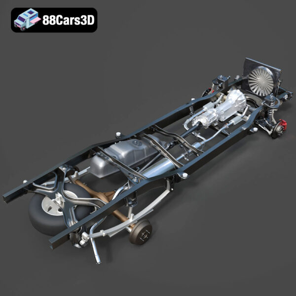 Chassis Toyota Tundra Pickup-004 Toyota Tundra Pickup Chassis 3D Model