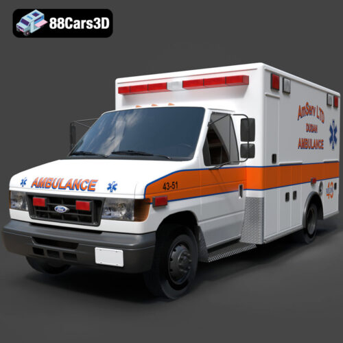 Ford Ambulance AmServ LTD Dusan-002 3D Model
