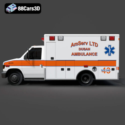 Ford Ambulance AmServ LTD Dusan-002 3D Model