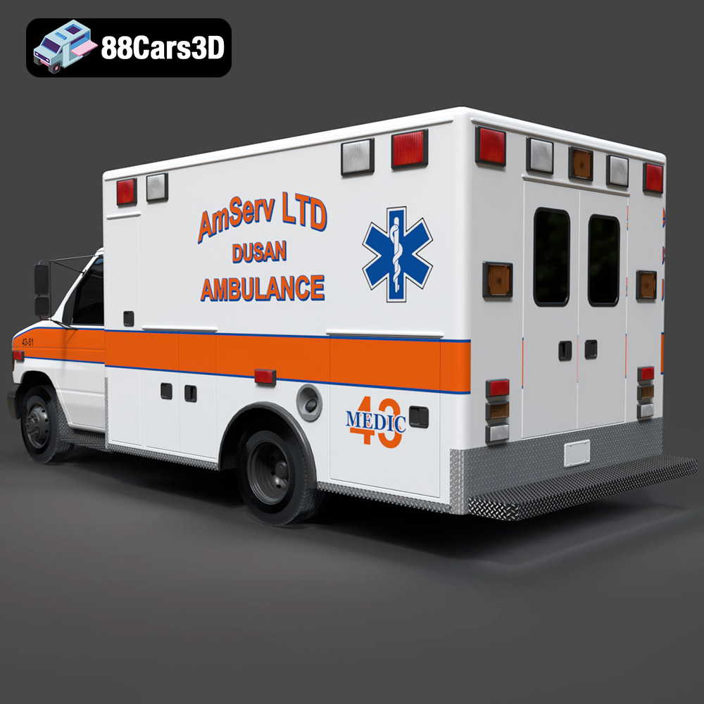 Ford Ambulance AmServ LTD Dusan-002 3D Model