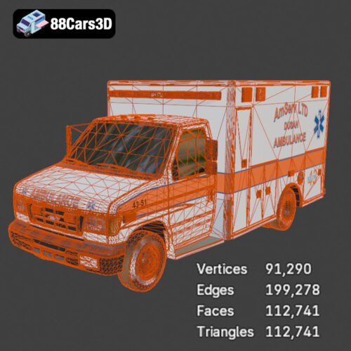 Ford Ambulance AmServ LTD Dusan-002 3D Model