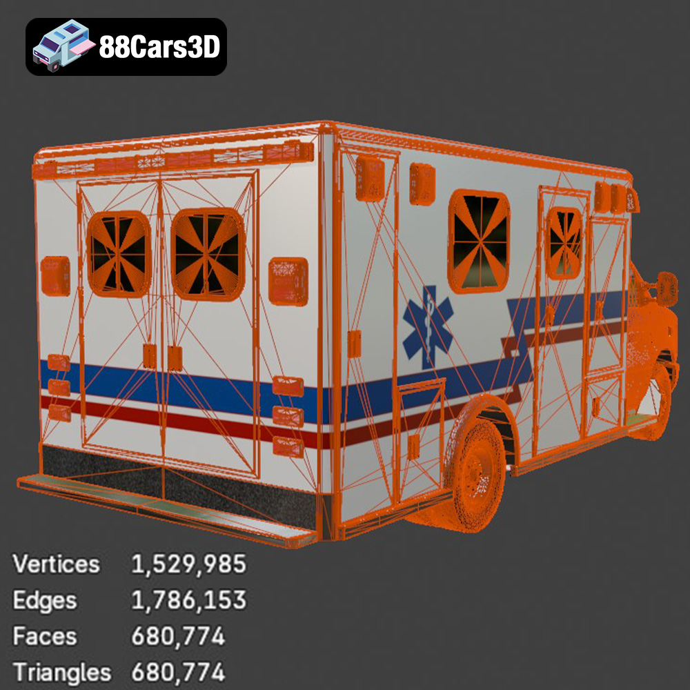 Ford E-450 Ambulance 3D Model