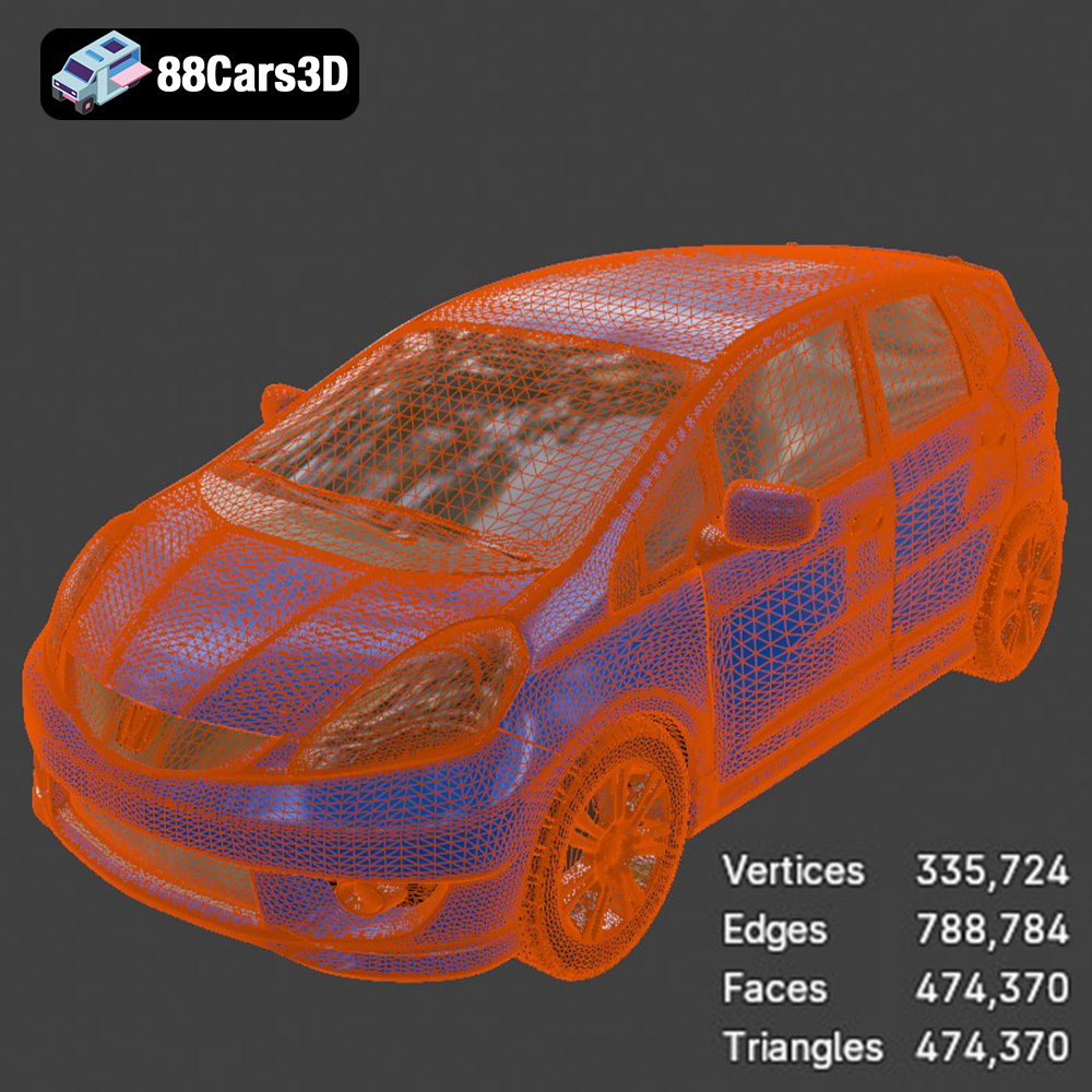 Honda Fit 2008 3D Model