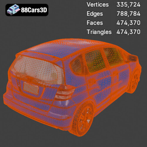 Honda Fit 2008 3D Model - Gallery Image 4 Honda Fit 2008 3D Model