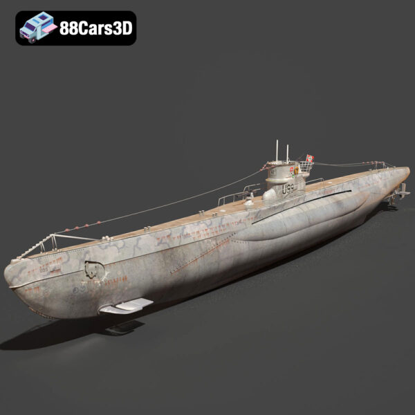 German U-Boat U-99 Submarine 1940 3D Model