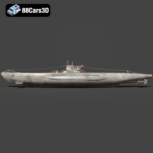 German U-Boat U-99 Submarine 1940 3D Model