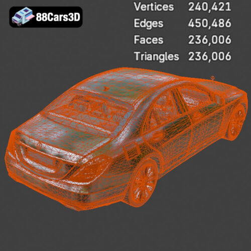 Mercedes-Benz S500 2022 3D Model - Gallery Image 3 Mercedes-Benz S500 2022 3D Model