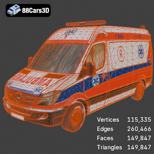 Mercedes-Benz Sprinter Ambulance 3D Model - Gallery Image 5 Mercedes-Benz Sprinter Ambulance 3D Model