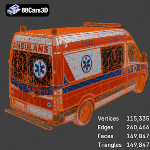 Mercedes-Benz Sprinter Ambulance 3D Model - Gallery Image 4 Mercedes-Benz Sprinter Ambulance 3D Model