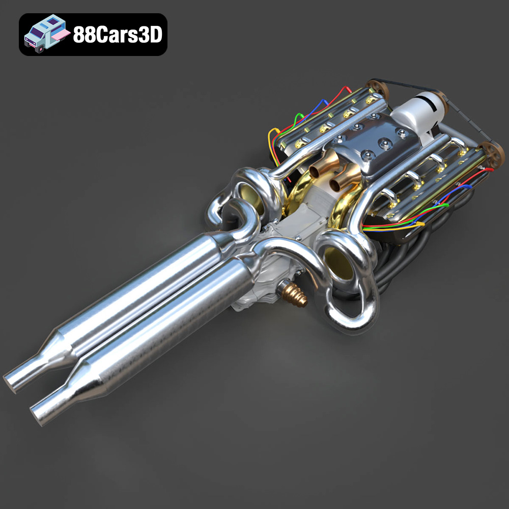 Sport Motor Engine 3D Model 3D Printable STL - 88Cars3D Download 3D Car ...