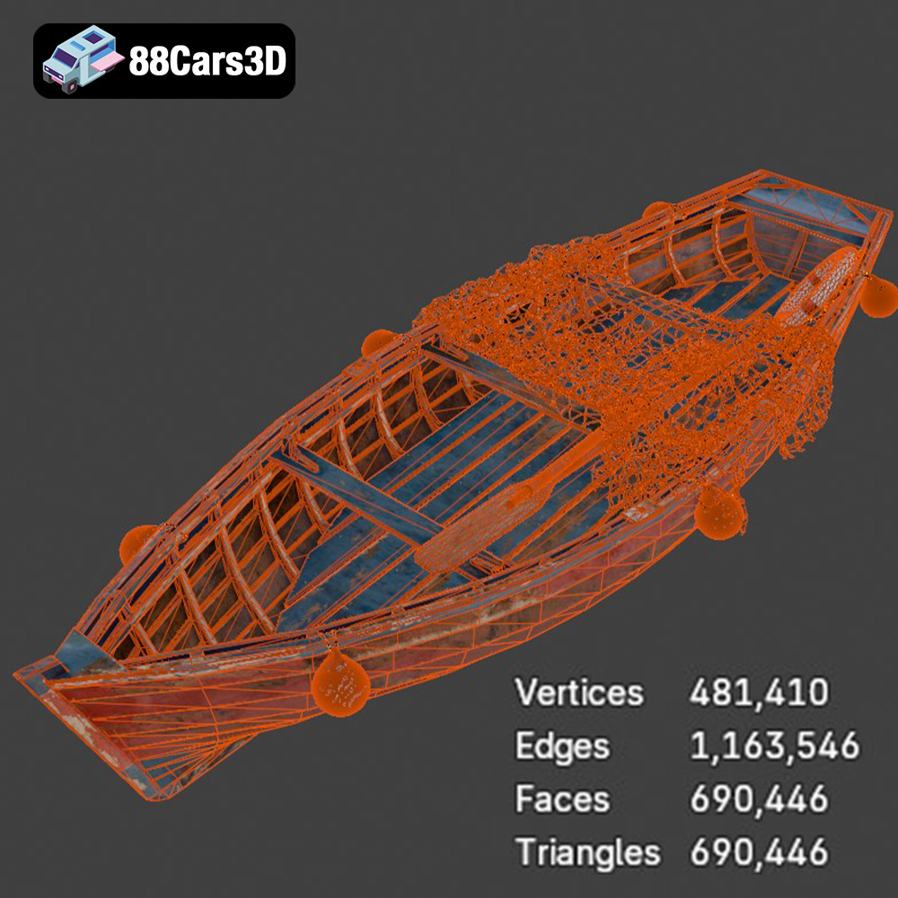 Old Fishing Boat 2014 3D Model