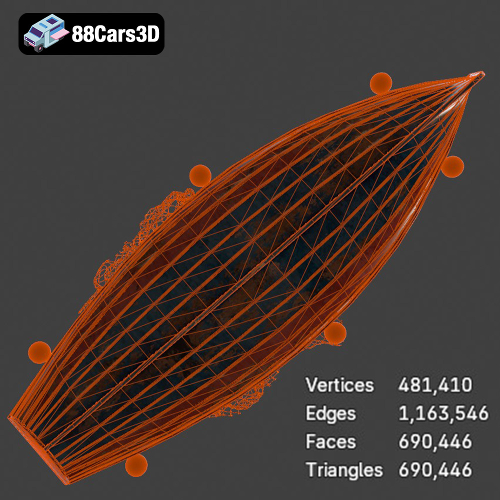 Old Fishing Boat 2014 3D Model