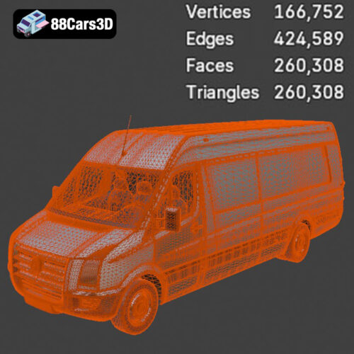 Volkswagen Crafter 2020 3D Model - Gallery Image 7 Volkswagen Crafter 2020 3D Model