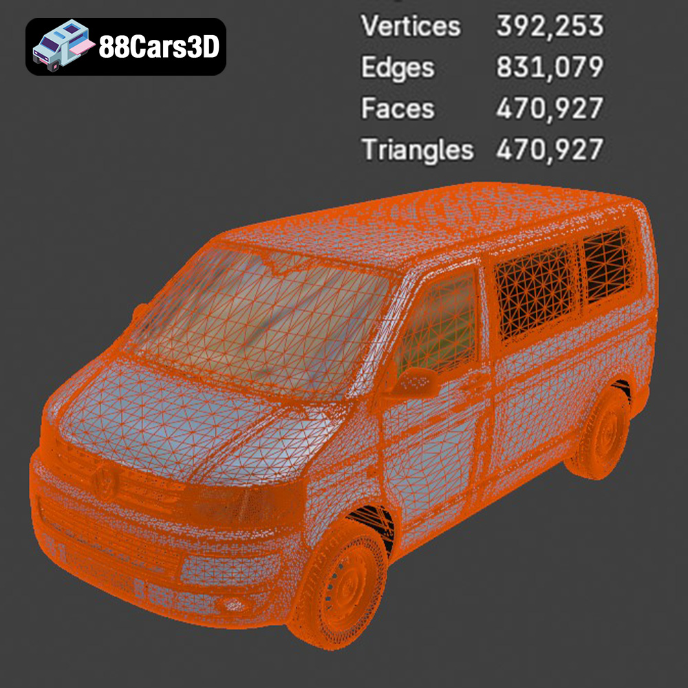 Volkswagen Transporter T5 FL 2010 3D Model