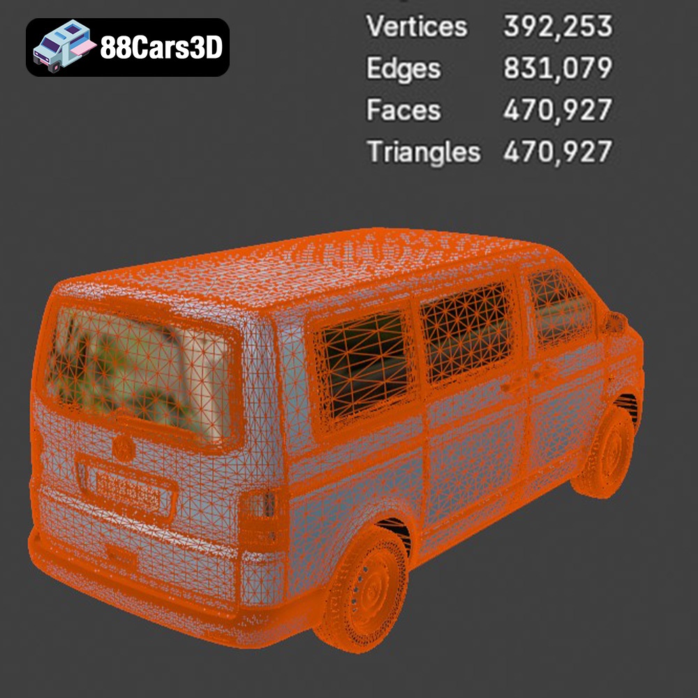 Volkswagen Transporter T5 FL 2010 3D Model