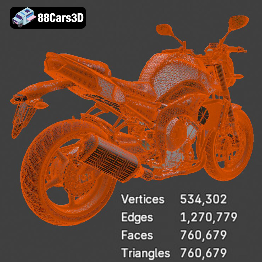 Yamaha FZ8 2011 3D Model