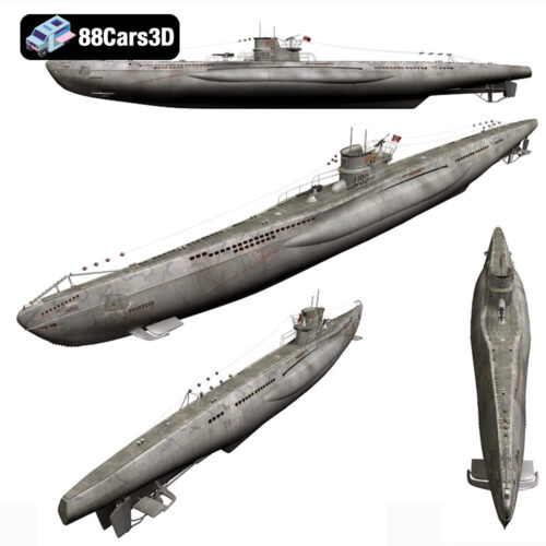 German U-Boat U-99 Submarine 1940 3D Model