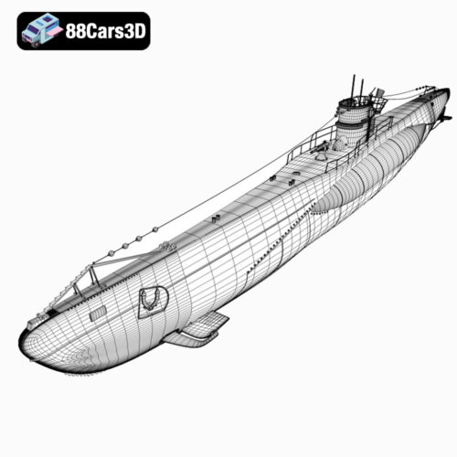 German U-Boat U-99 Submarine 1940 3D Model