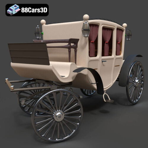Classic Horse Drawn Carriage 3D Model