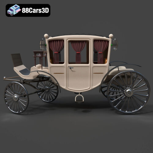 Classic Horse Drawn Carriage 3D Model