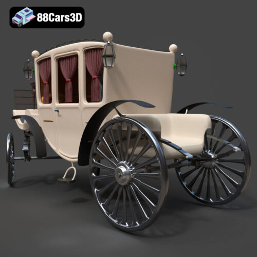 Classic Horse Drawn Carriage 3D Model