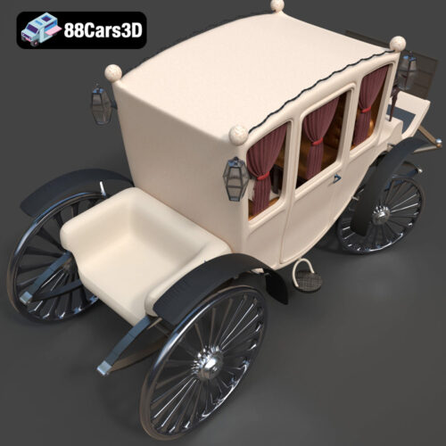 Classic Horse Drawn Carriage 3D Model