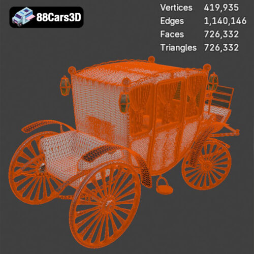 Classic Horse Drawn Carriage 3D Model