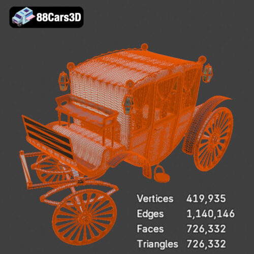 Classic Horse Drawn Carriage 3D Model