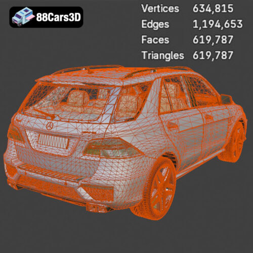 Mercedes ML63_AMG-008 Mercedes-Benz ML63 AMG 3D Model