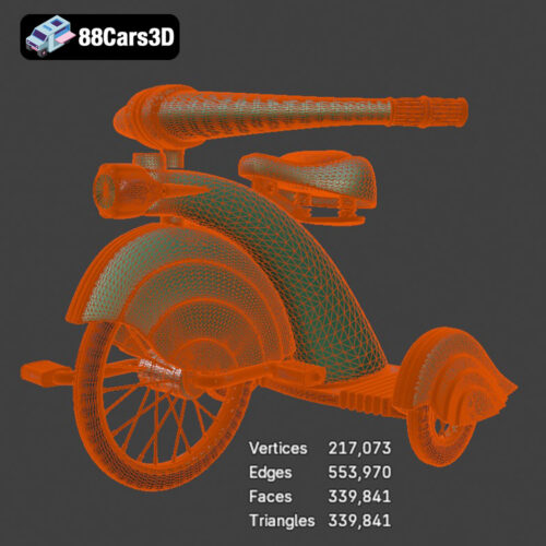 Vintage Tricycle 1930 3D Model