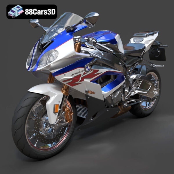 Sport motorcycle with blue and silverBMW_S_1000_RR_2018