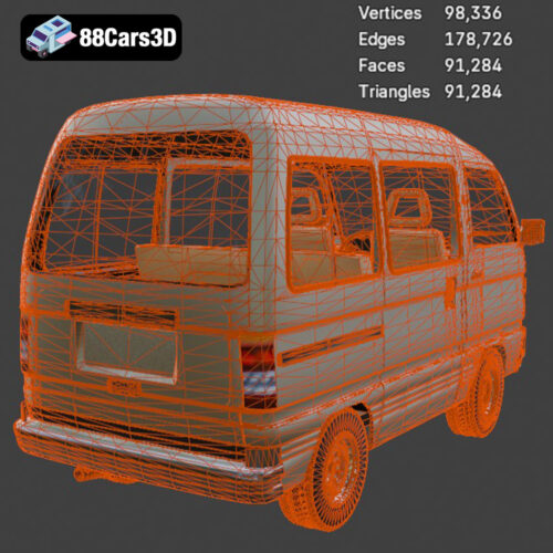 Car-008 Suzuki Super Carry 1000 Microvan 3D Model