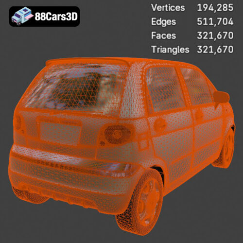 Damas-008 Daewoo Damas Microvan 3D Model