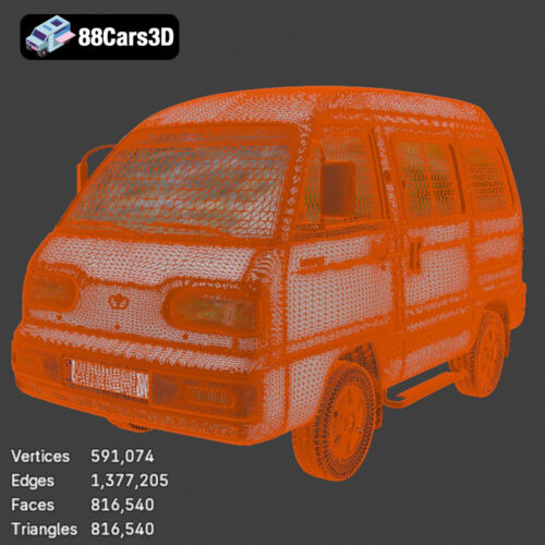 Damas II-007 Daewoo Damas 2 Microvan 3D Model