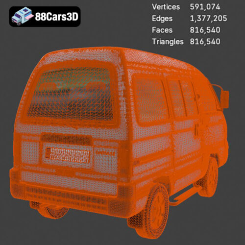 Damas II-008 Daewoo Damas 2 Microvan 3D Model
