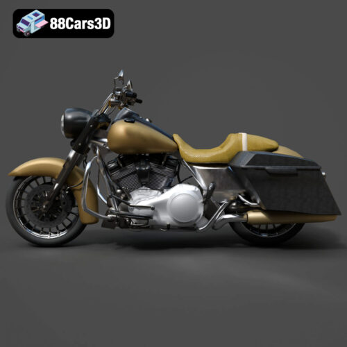 Harley-Davidson Road King 3D Model (Game-Ready) 3D Printable STL