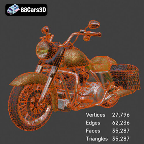 Harley-Davidson Road King 3D Model (Game-Ready) 3D Printable STL