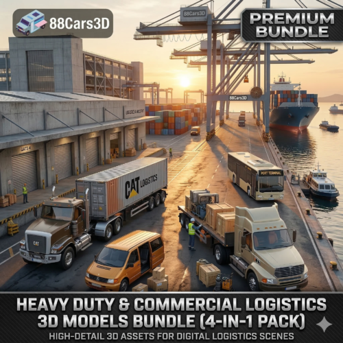 Heavy Duty & Commercial Logistics 3D Models Bundle (4-in-1 Pack)3D Printable STL