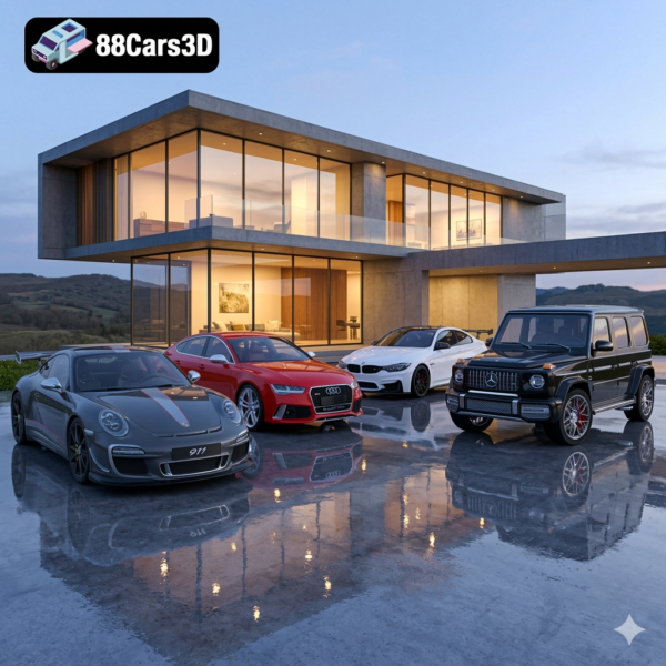 Ultimate German Luxury ArchViz Pack BMW Mercedes Porsche Audi3D Printable STL