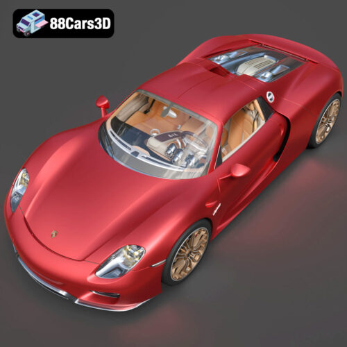 Porsche_918_Spyder_With_Detachable-006 Porsche 918 Spyder (With Detachable Roof) 3D Model