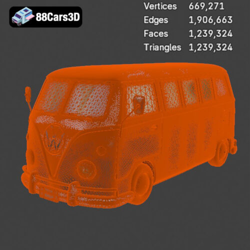 Volkswagen Bus-007 Volkswagen Bus 3D Model