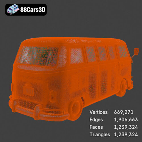 Volkswagen Bus-008 Volkswagen Bus 3D Model