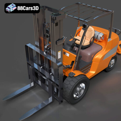 CAT Forklift Manual Loader & Warehouse Carts Kit 3D Model