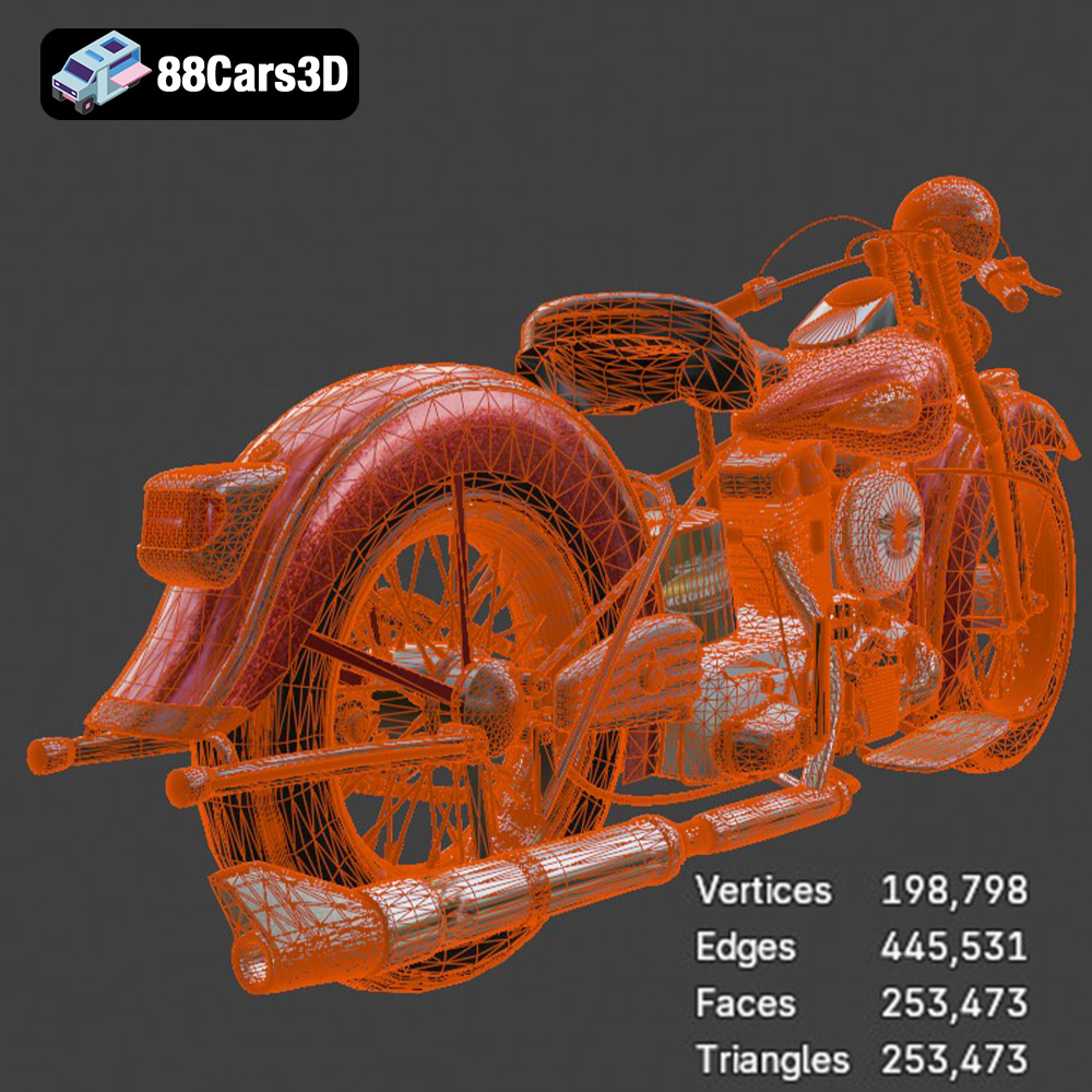 Harley Davidson F 1946 3D Model