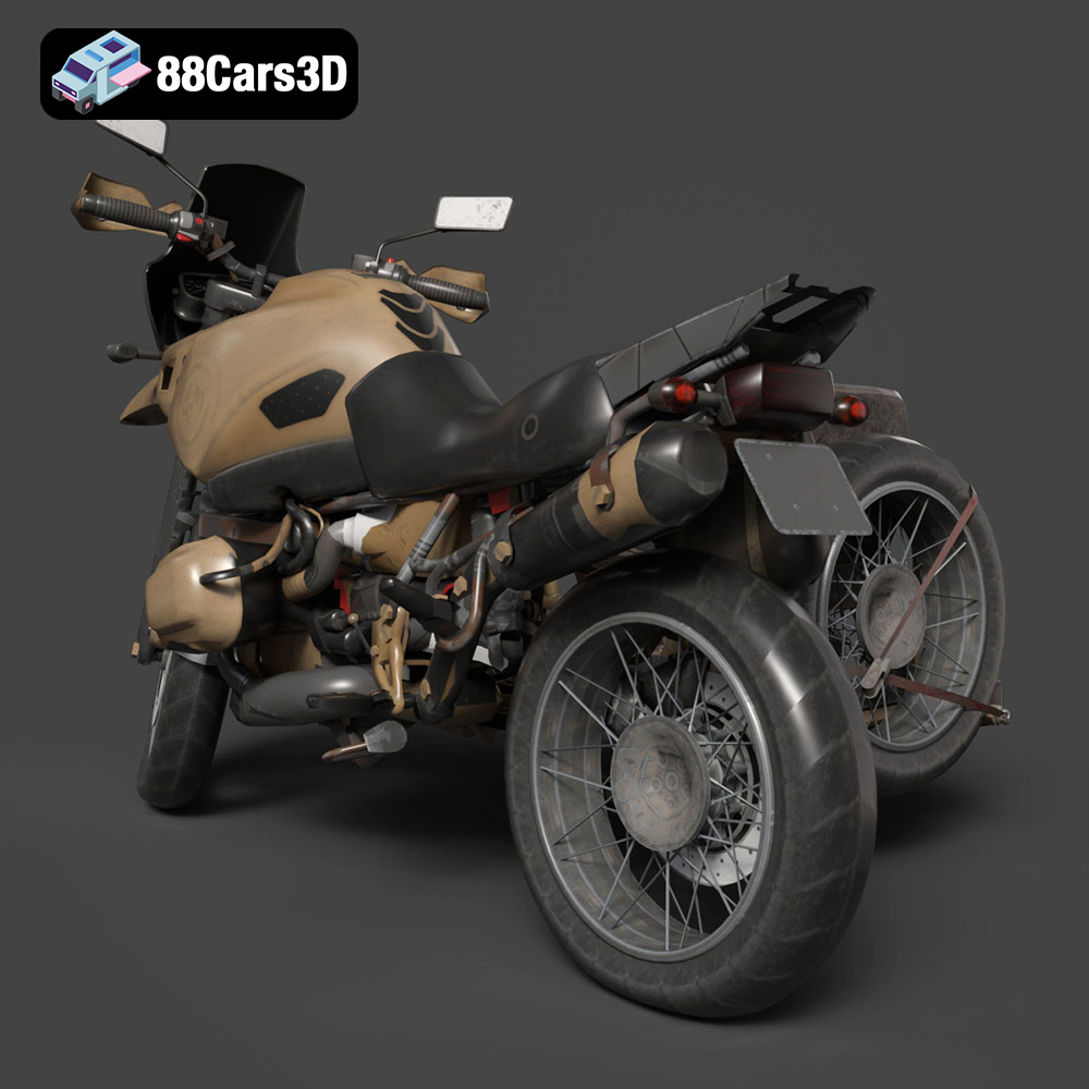 Custom Off-Road BMW R1150GS Adventure Sidecar 3D Model