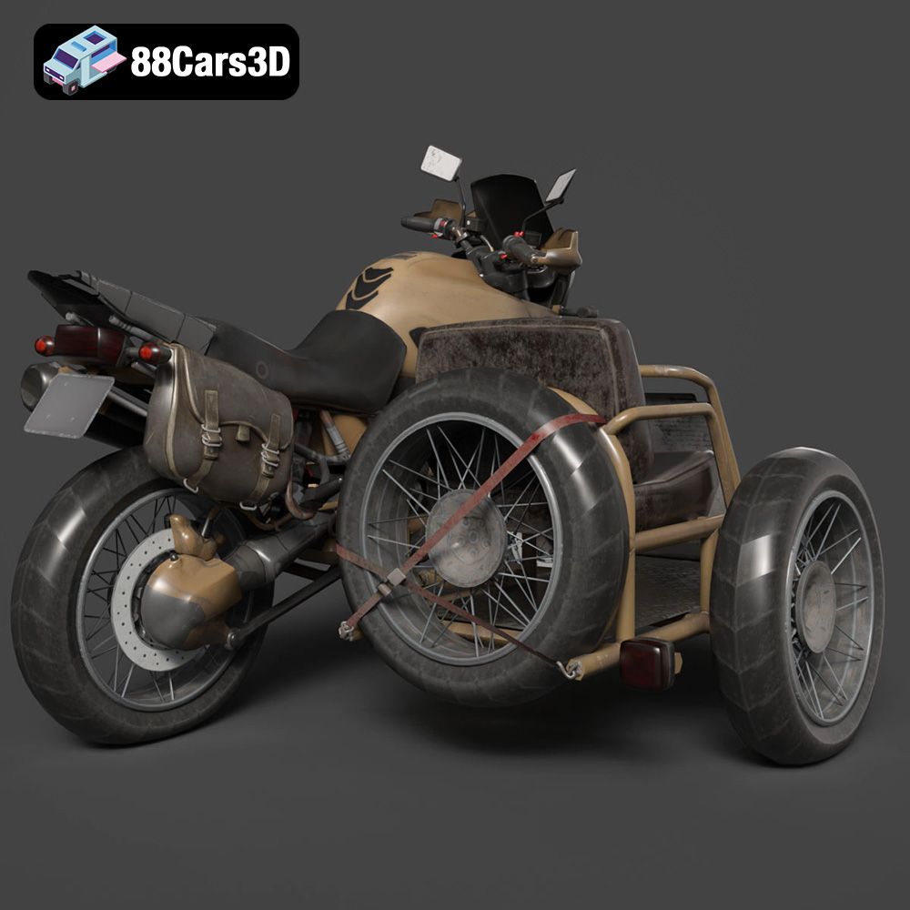 Custom Off-Road BMW R1150GS Adventure Sidecar 3D Model