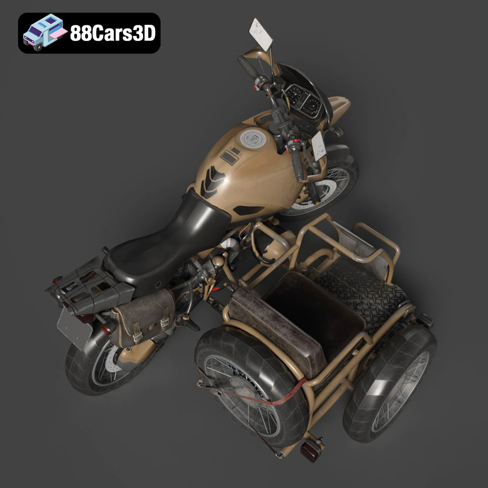Custom Off-Road BMW R1150GS Adventure Sidecar 3D Model