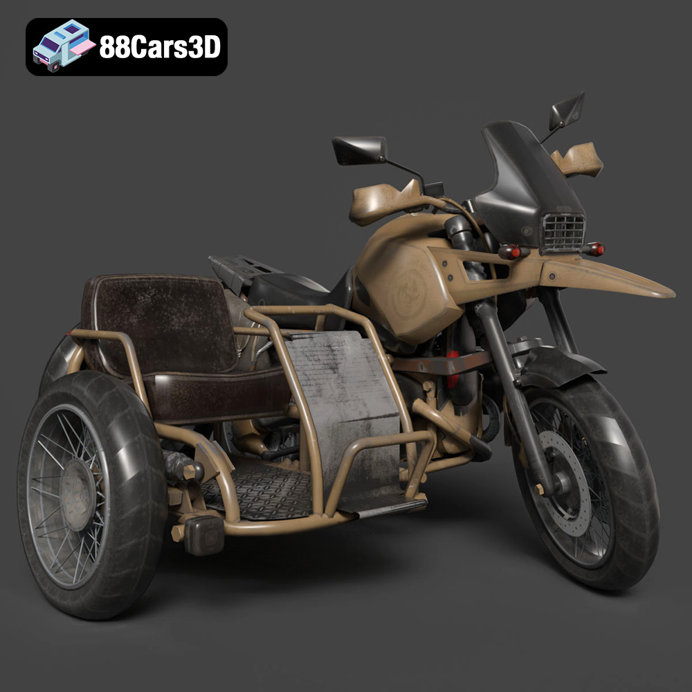 Custom Off-Road BMW R1150GS Adventure Sidecar 3D Model