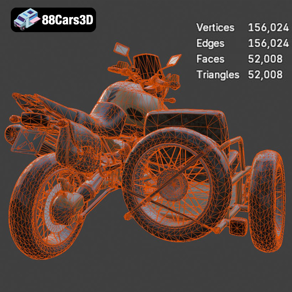 Custom Off-Road BMW R1150GS Adventure Sidecar 3D Model